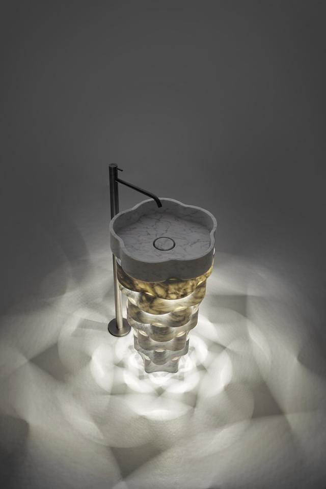 Lavabo Intreccio đặt sàn — lavabo đá tự nhiên Rochelle