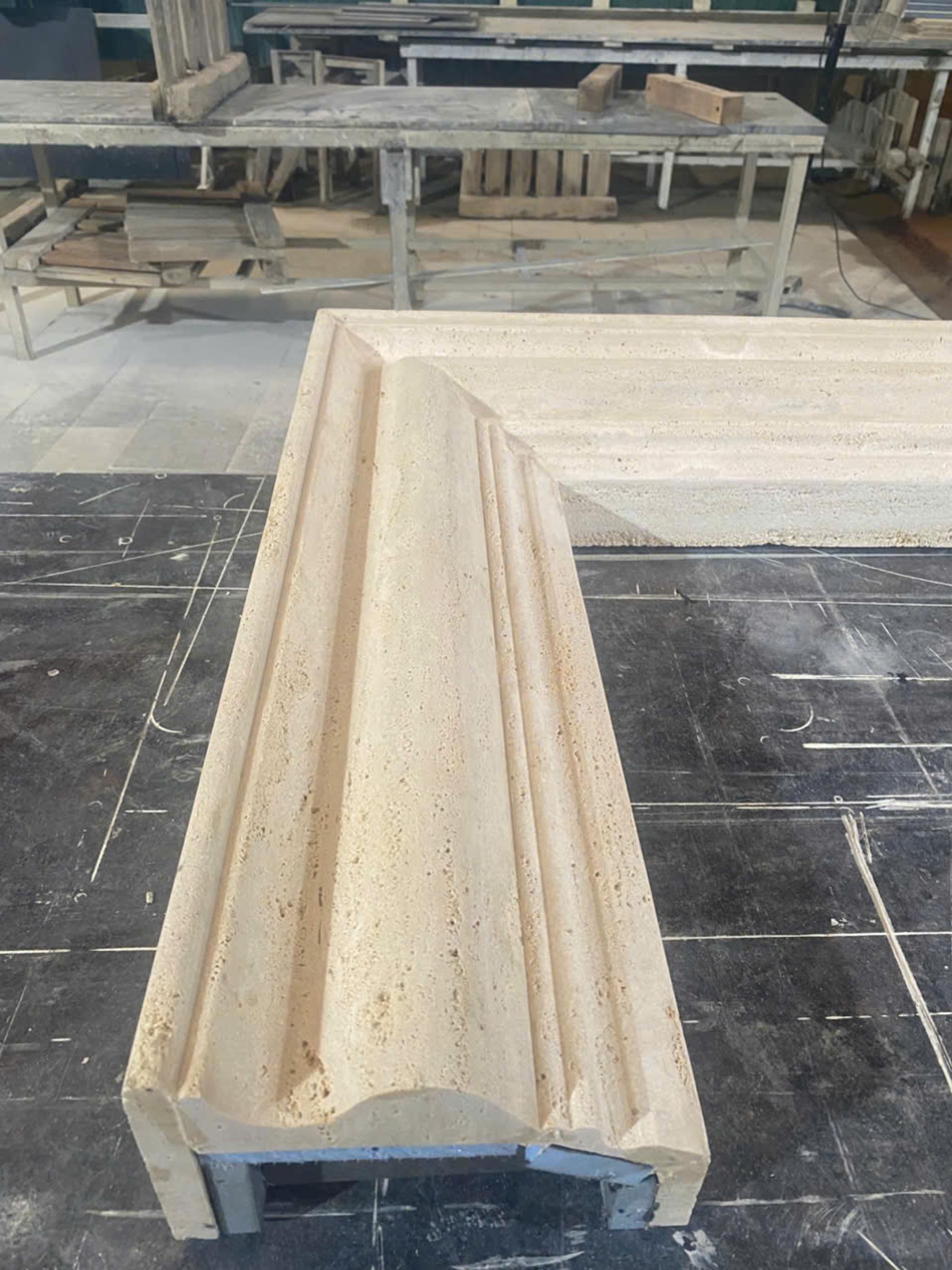 Phào chỉ đá — Travertine kem