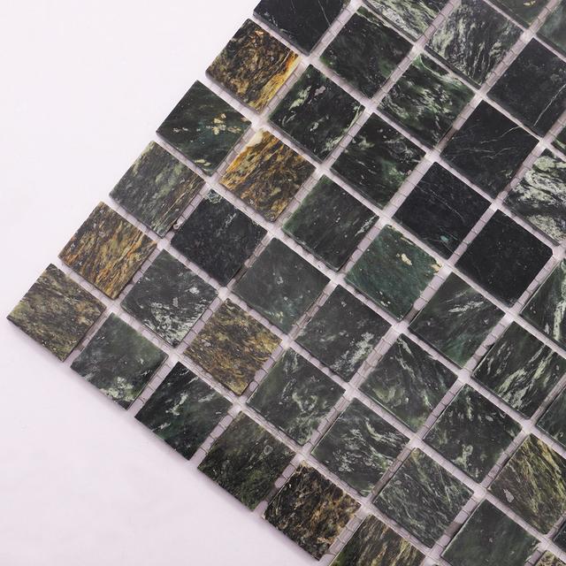 Empress Green Marble Mosaic Tiles 23x23mm — mosaic ghép nghệ thuật bằng đá marble xanh lục