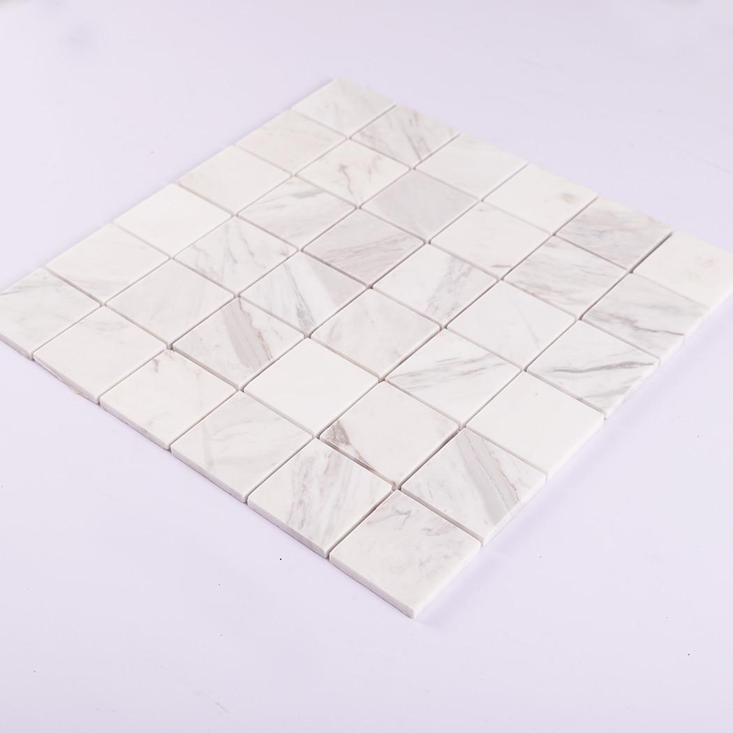 Jazz White Natural Marble Square Mosaic Tile — mosaic vuông bằng đá marble trắng