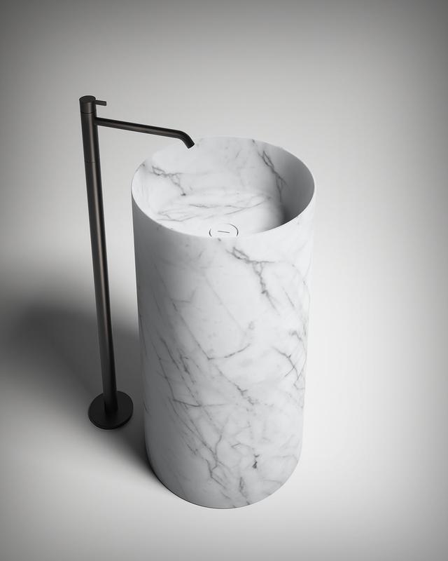 Lavabo Breeze Stone đặt sàn — lavabo đá tự nhiên Rochelle
