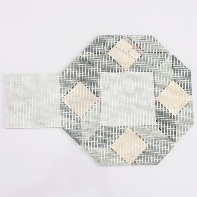 Geometric Octagon Marble Bathroom Tile Mosaic with Green and White — mosaic ghép nghệ thuật bằng đá marble trắng & xanh lục
