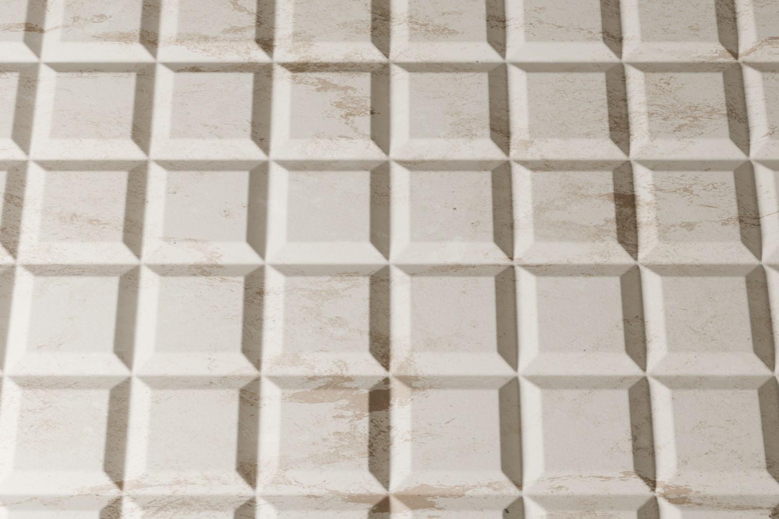 Bề mặt ô vuông vát cạnh (Chamfered Grid) — hiệu ứng bề mặt trên đá tự nhiên, Rochelle Stone