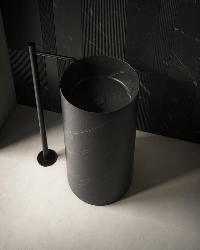 Lavabo Breeze Stone đặt sàn — lavabo đá tự nhiên Rochelle