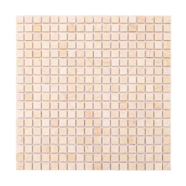 Crema Marfil Polished Beige Marble Mosaic Backsplash Tile — mosaic ghép nghệ thuật bằng đá marble beige