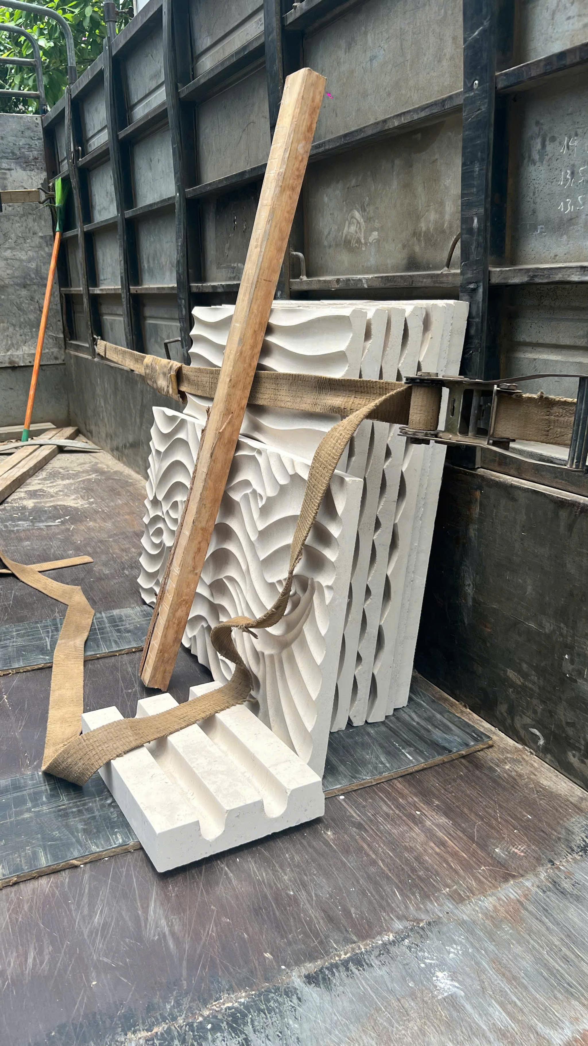 Tấm ốp tường 3D (CNC) — Marble/limestone trắng