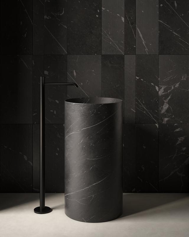 Lavabo Breeze Stone đặt sàn — lavabo đá tự nhiên Rochelle
