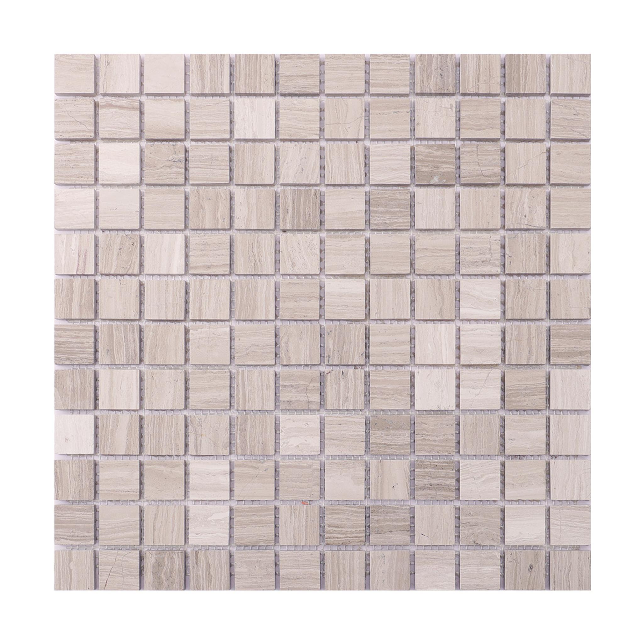Grigio Legno Gray Marble Square Mosaic Tiles 23X23 — mosaic vuông bằng đá marble xám