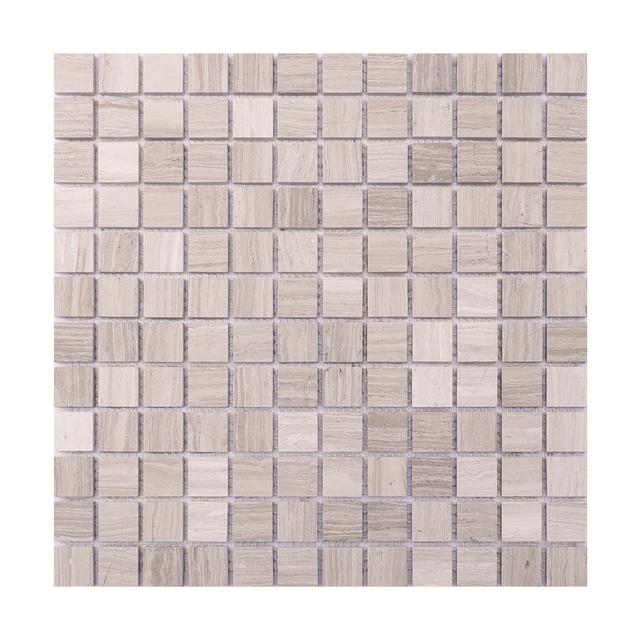 Grigio Legno Gray Marble Square Mosaic Tiles 23X23 — mosaic vuông bằng đá marble xám