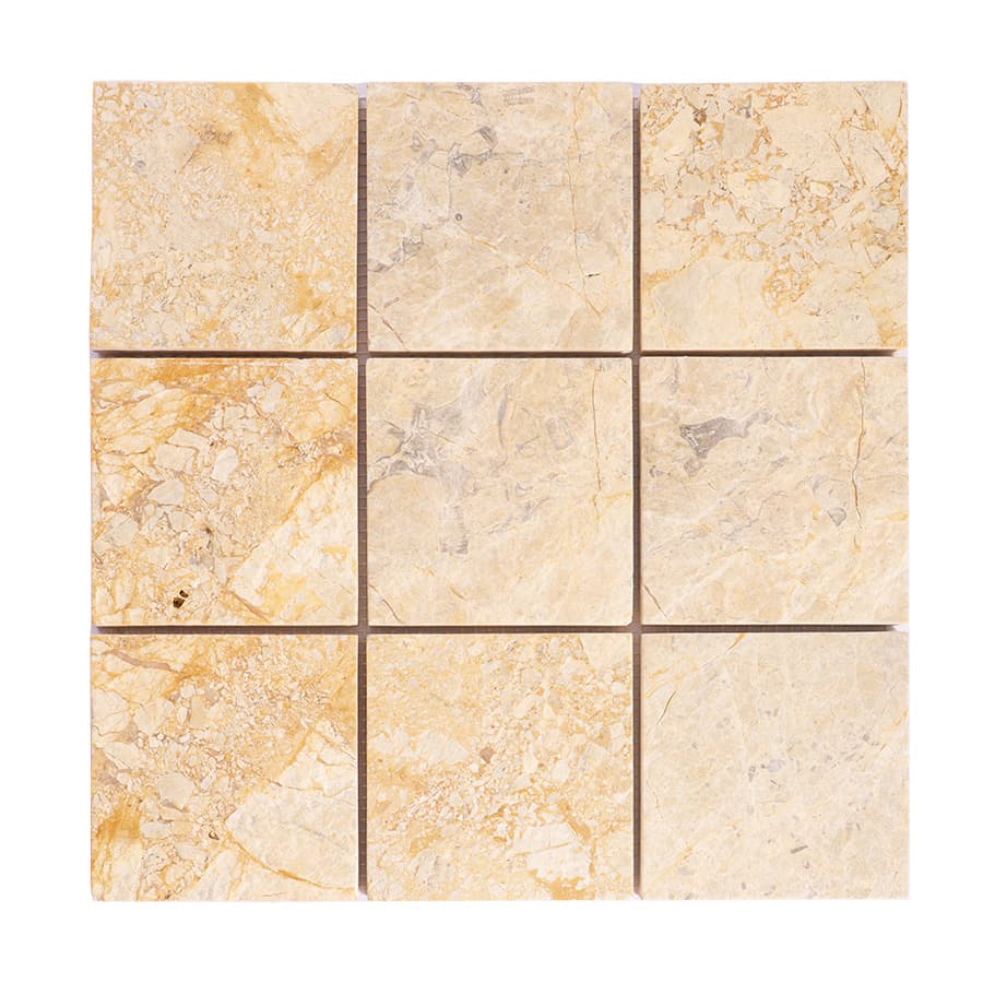 Beige Big Square Marble Mosaic Wall Tile — mosaic vuông bằng đá marble beige