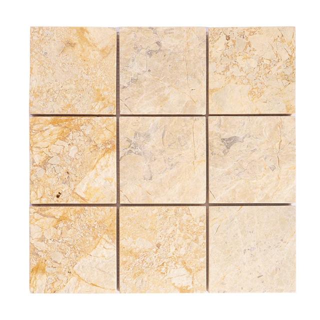 Beige Big Square Marble Mosaic Wall Tile — mosaic vuông bằng đá marble beige