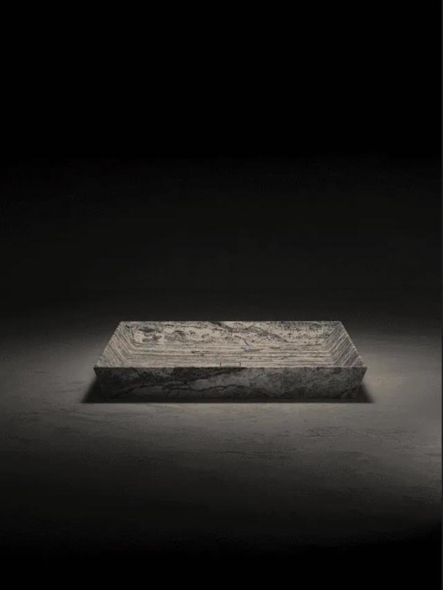 Khay tắm Shade vuông — nội thất đá Rochelle Stone