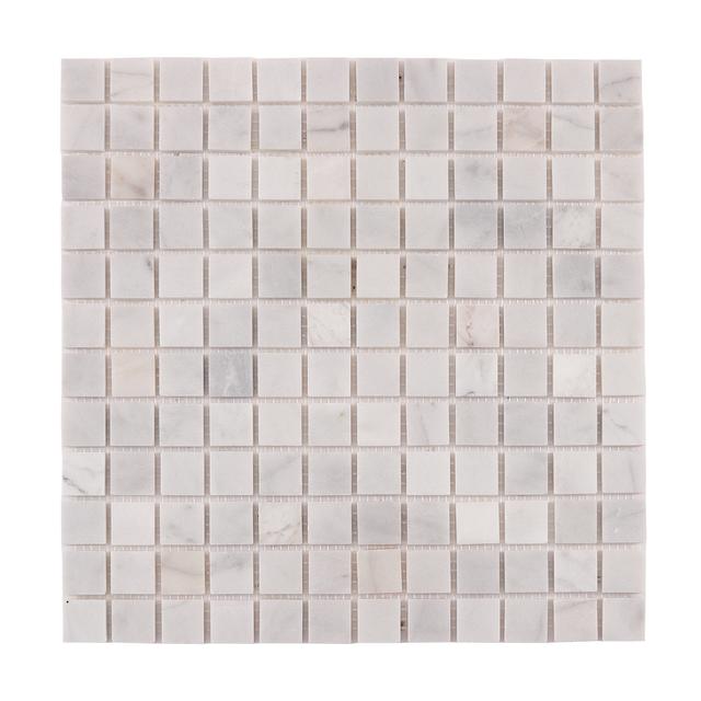 Carrara Venato Square Honed Marble Mosaic Tiles — mosaic vuông bằng đá marble trắng Carrara