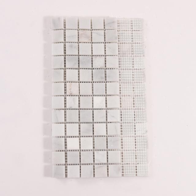 Carrara Venato Square Honed Marble Mosaic Tiles — mosaic vuông bằng đá marble trắng Carrara