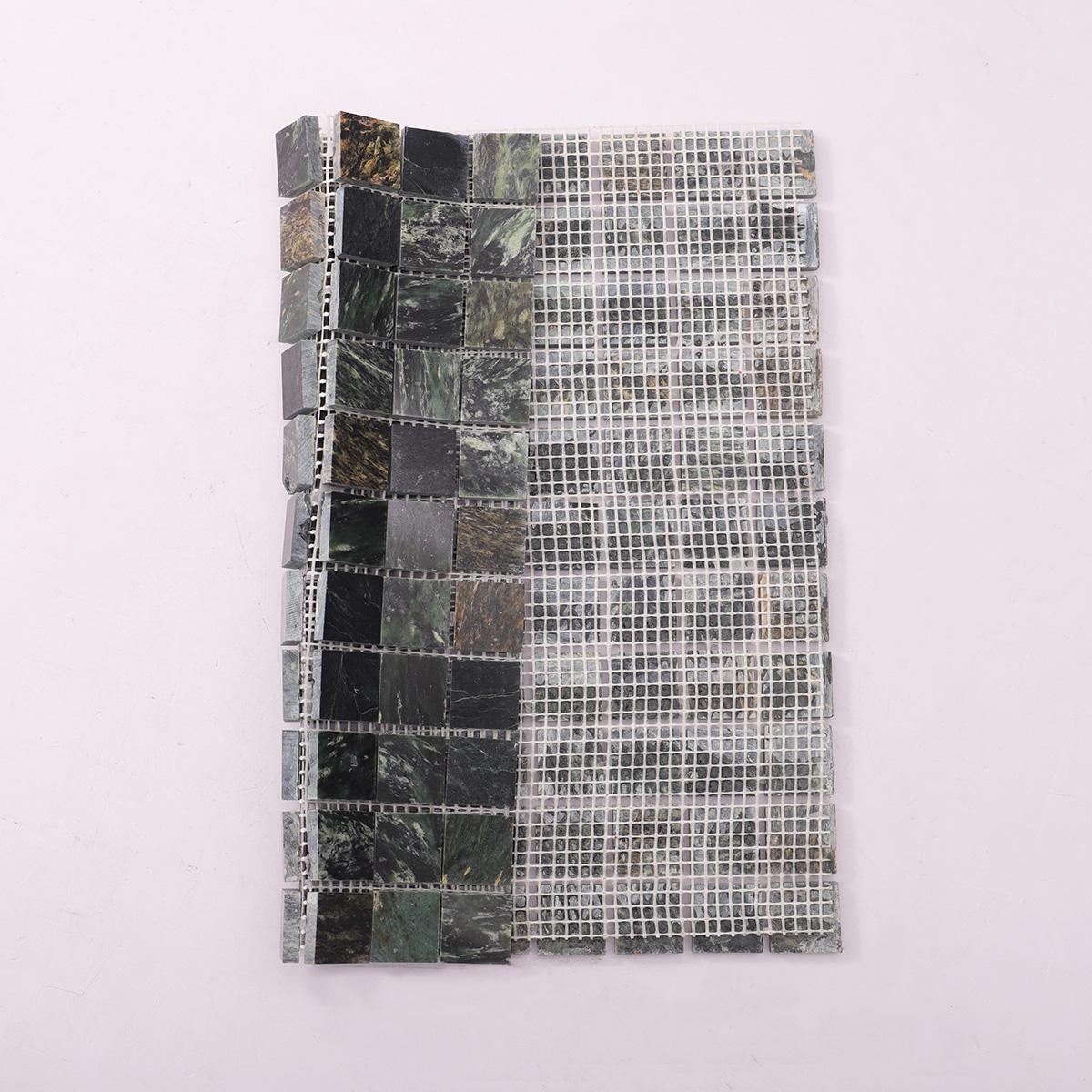 Empress Green Marble Mosaic Tiles 23x23mm — mosaic ghép nghệ thuật bằng đá marble xanh lục
