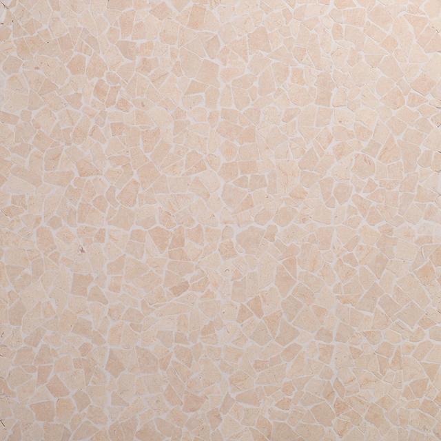 Beige Natural Stone Flat Pebble Mosaic Tiles — mosaic ghép nghệ thuật bằng đá marble beige