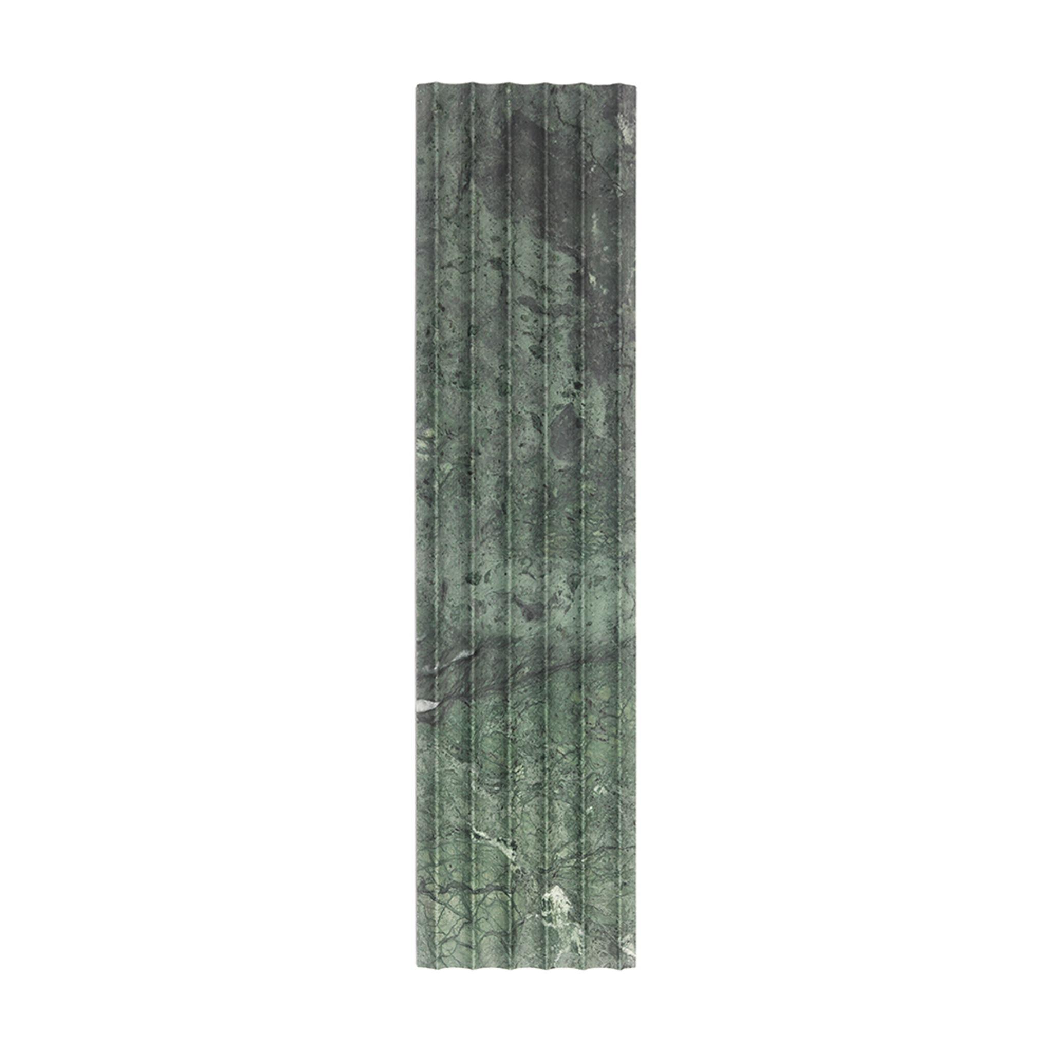Green Marble Fluted Wall Tile for Luxury Bar and Restaurant Interiors — mosaic rãnh sọc (fluted) bằng đá marble xanh lục
