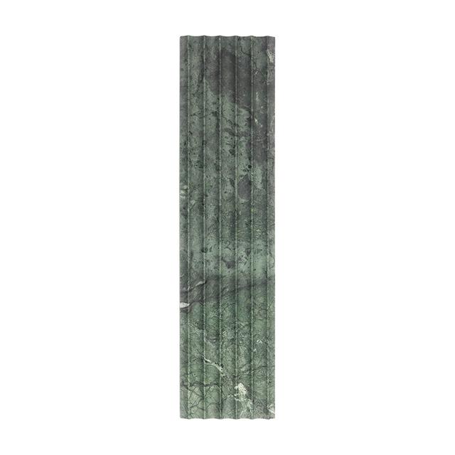 Green Marble Fluted Wall Tile for Luxury Bar and Restaurant Interiors — mosaic rãnh sọc (fluted) bằng đá marble xanh lục