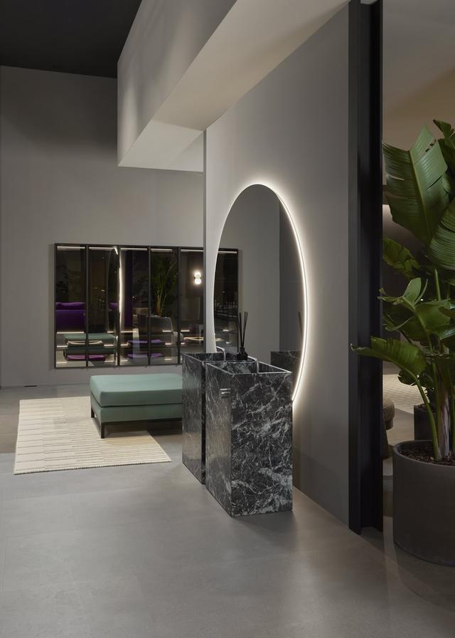 Lavabo MyStreet đặt sàn — lavabo đá tự nhiên Rochelle