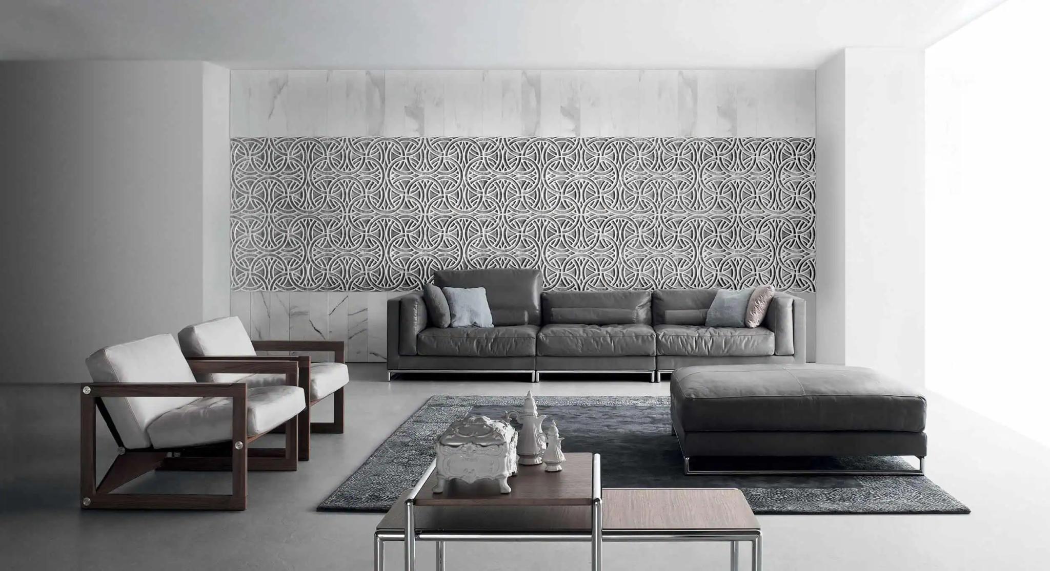 Vách đá 3D Rondò — bề mặt marble điêu khắc nổi khối, Kreoo