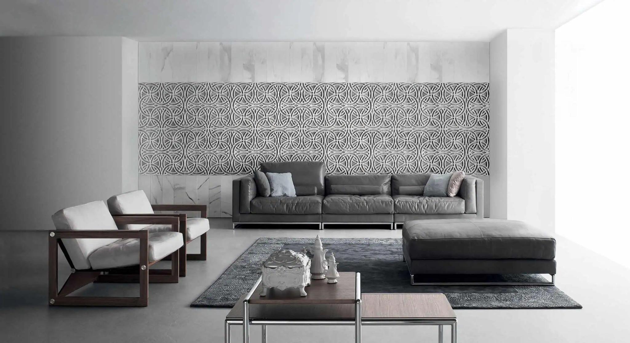 Vách đá 3D Rondò — bề mặt marble điêu khắc nổi khối, Kreoo