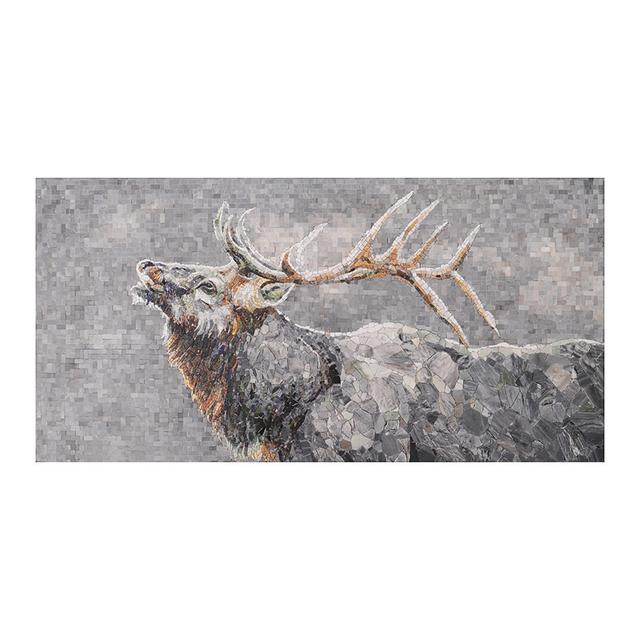 Multicolor Marble Stag Mosaic Tile Mural — Rochelle Rochelle Stone
