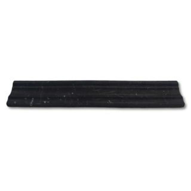 Phào chỉ đá Nero Marquina Chair Rail (viền giữa tường) — bề mặt đánh bóng (polished), Rochelle Stone