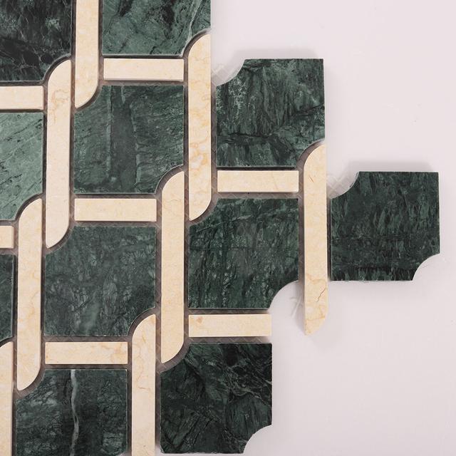 Rockart Medallion Green Marble Mosaic Tiles — mosaic ghép nghệ thuật bằng đá marble xanh lục