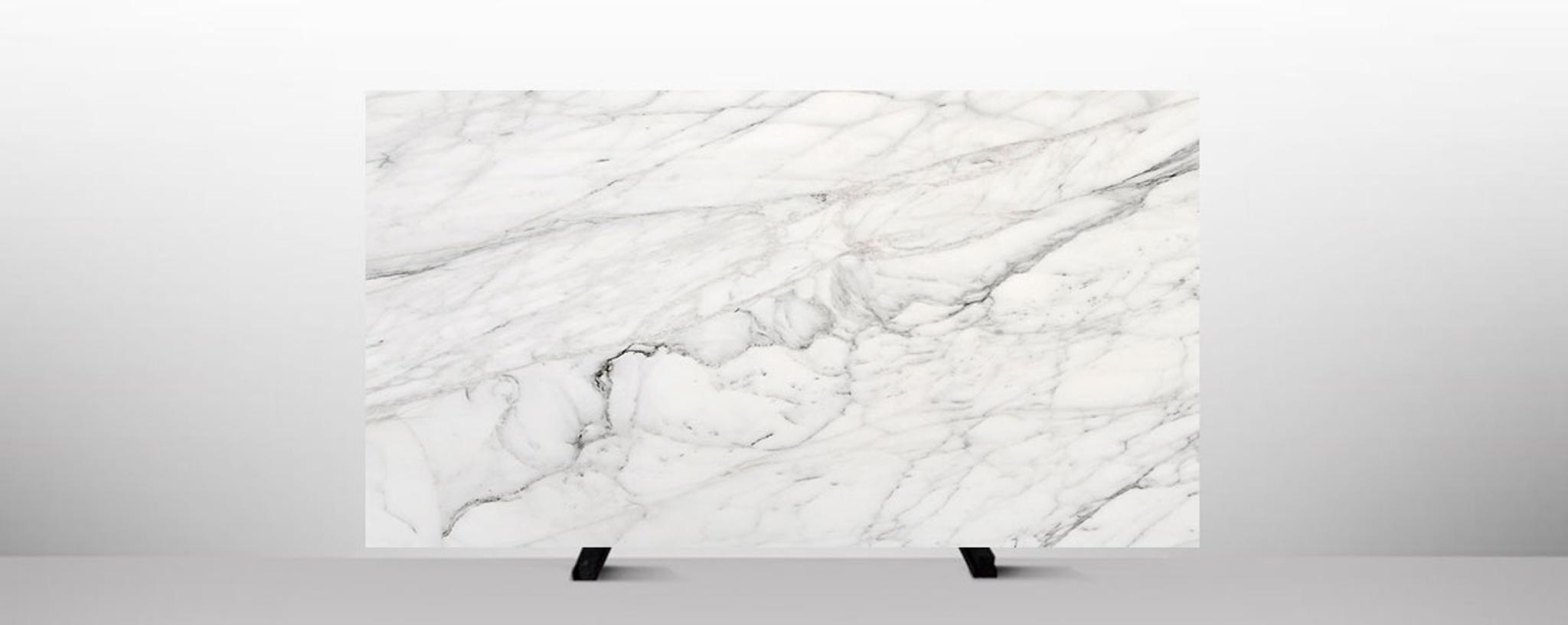 Đá Bianco Carrara — marble trắng vân xám Ý — ảnh tấm lớn (slab)