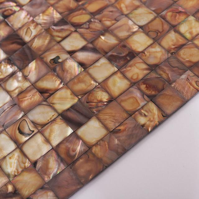 Brown Square Mother of Pearl Mosaic Tile — mosaic vuông bằng xà cừ nâu