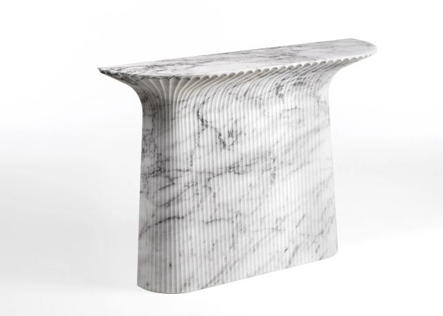 Bàn console đá sọc dọc — nội thất đá Rochelle Stone