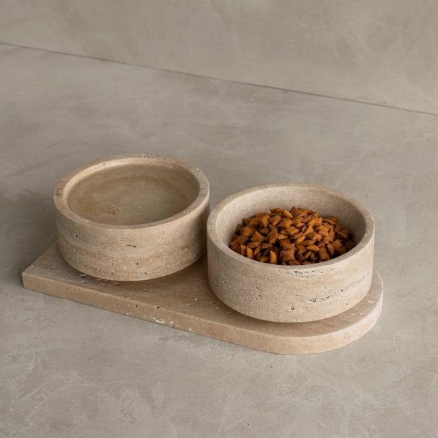 Bộ bát đá cho thú cưng — nội thất đá Rochelle