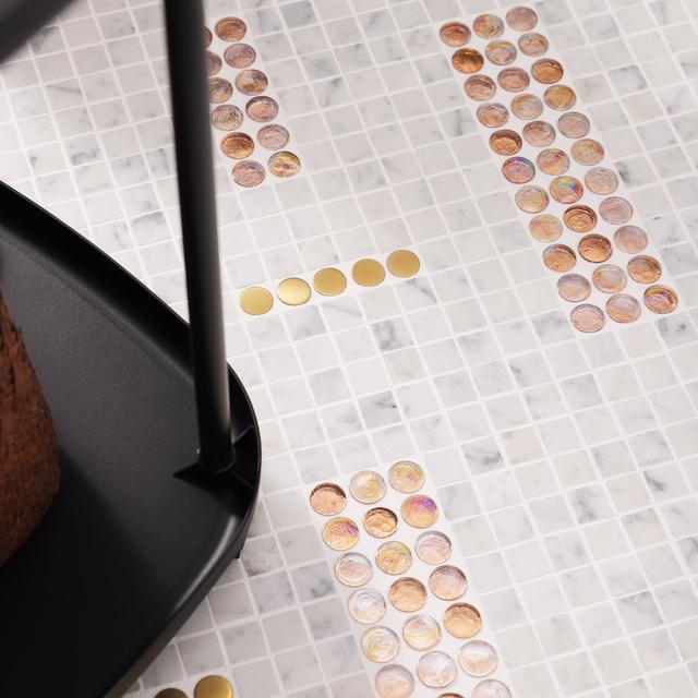 Glass and Marble Mosaic Floor Tile — mosaic ghép nghệ thuật bằng đá marble trắng