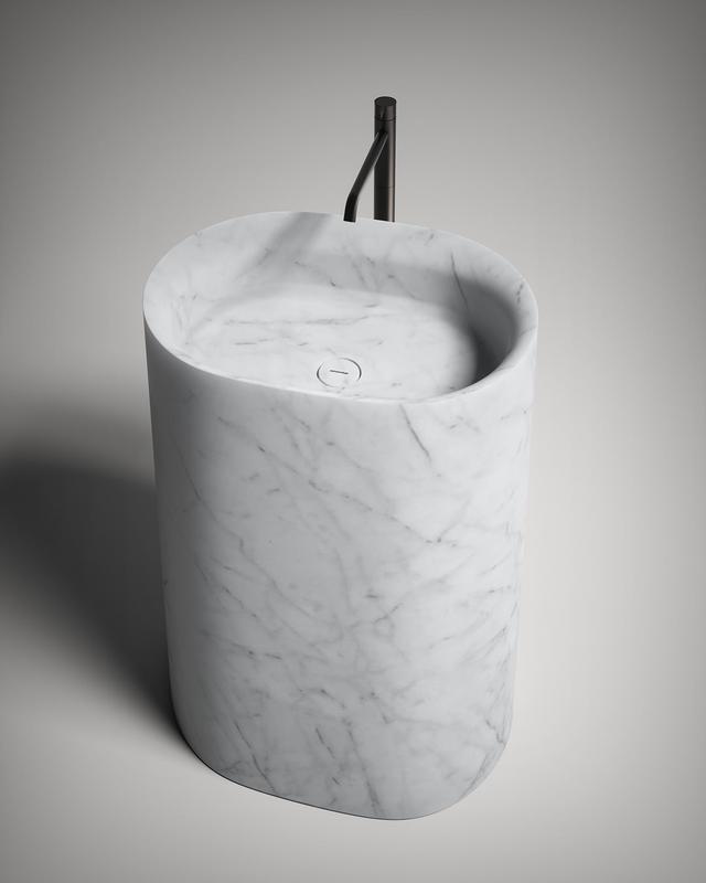 Lavabo Nebula đặt sàn — lavabo đá tự nhiên Rochelle