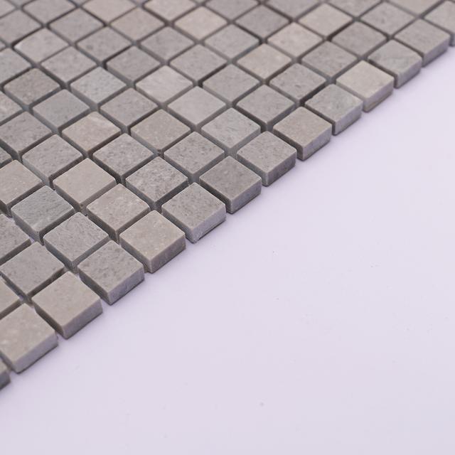 Small Gray Square Polished Marble Mosaic Tiles — mosaic vuông bằng đá marble xám
