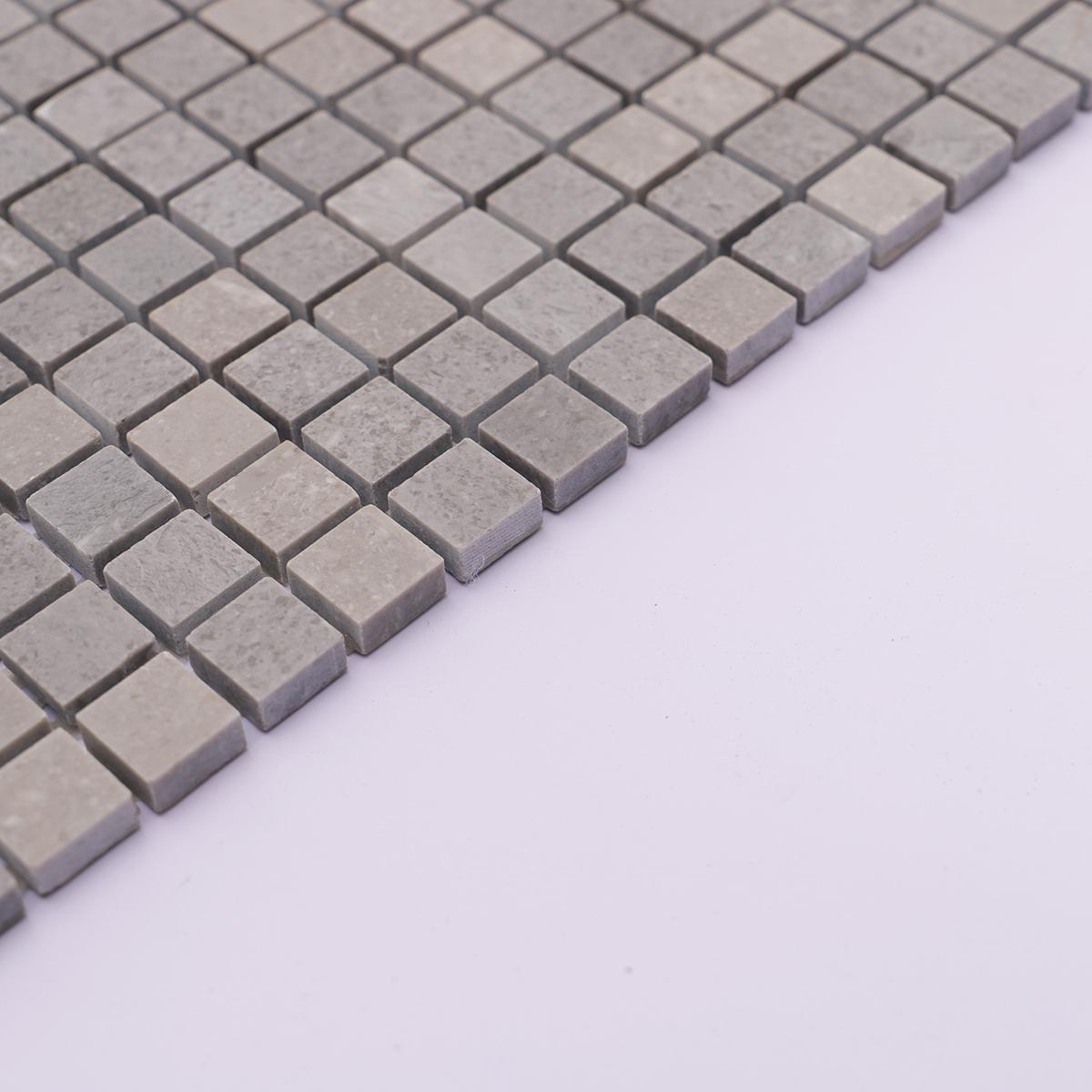 Small Gray Square Polished Marble Mosaic Tiles — mosaic vuông bằng đá marble xám