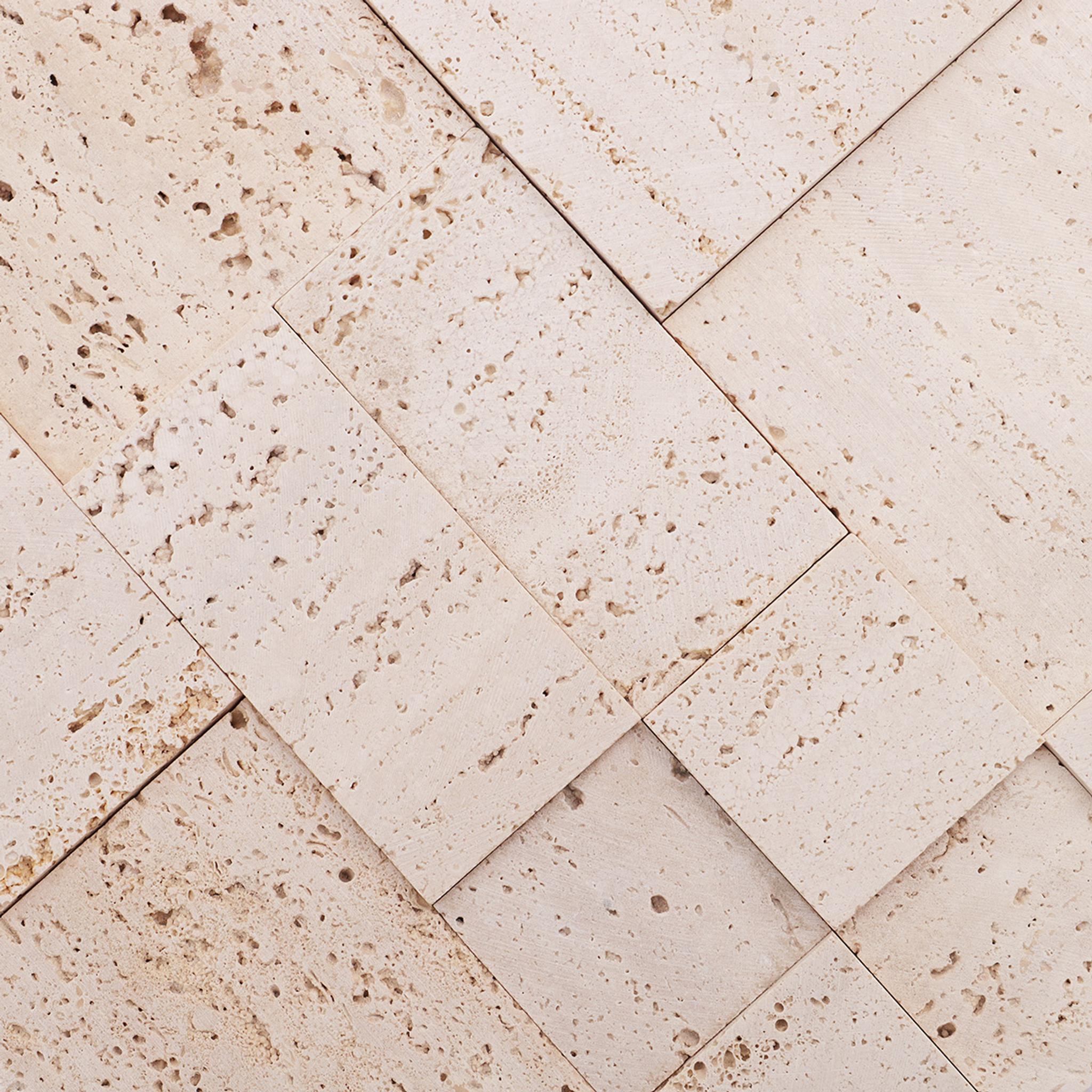 3D Beige Square Seamless Connection Travertine Marble Tile — mosaic vuông bằng đá travertine beige