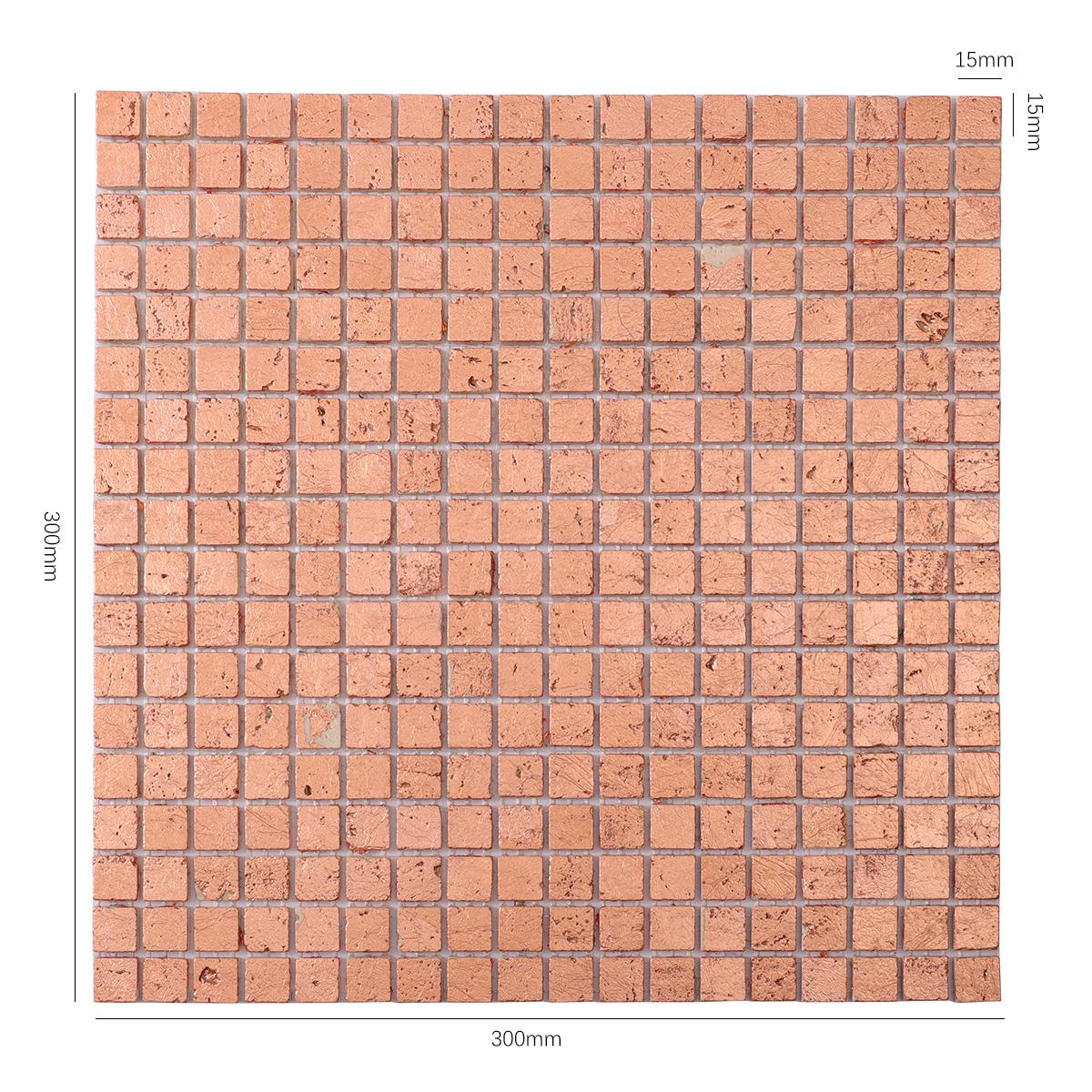 Rose Gold Foil Marble Mosaic Backsplash Tiles — mosaic ghép nghệ thuật bằng đá travertine vàng