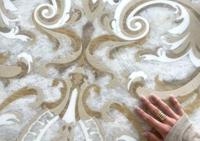 Hoa văn đá khảm marble Oceano — Rochelle Stone