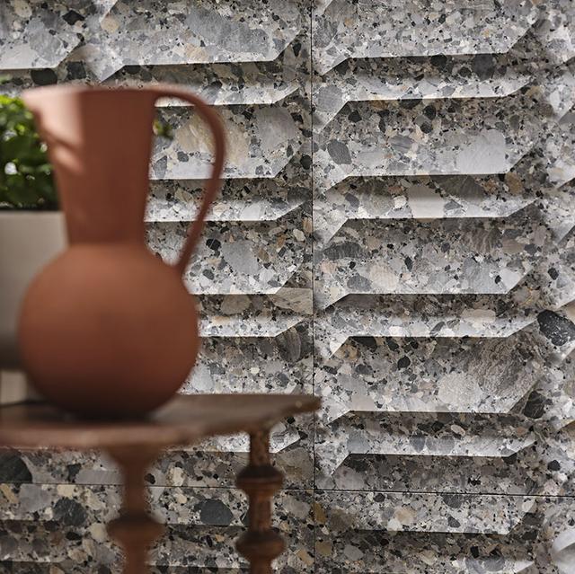Vách đá 3D Crystal — bề mặt đá tự nhiên điêu khắc nổi khối, Lithos