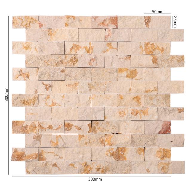 Crema Marfil Face Stone Subway Tiles — mosaic subway (gạch thẻ) bằng đá marble tự nhiên