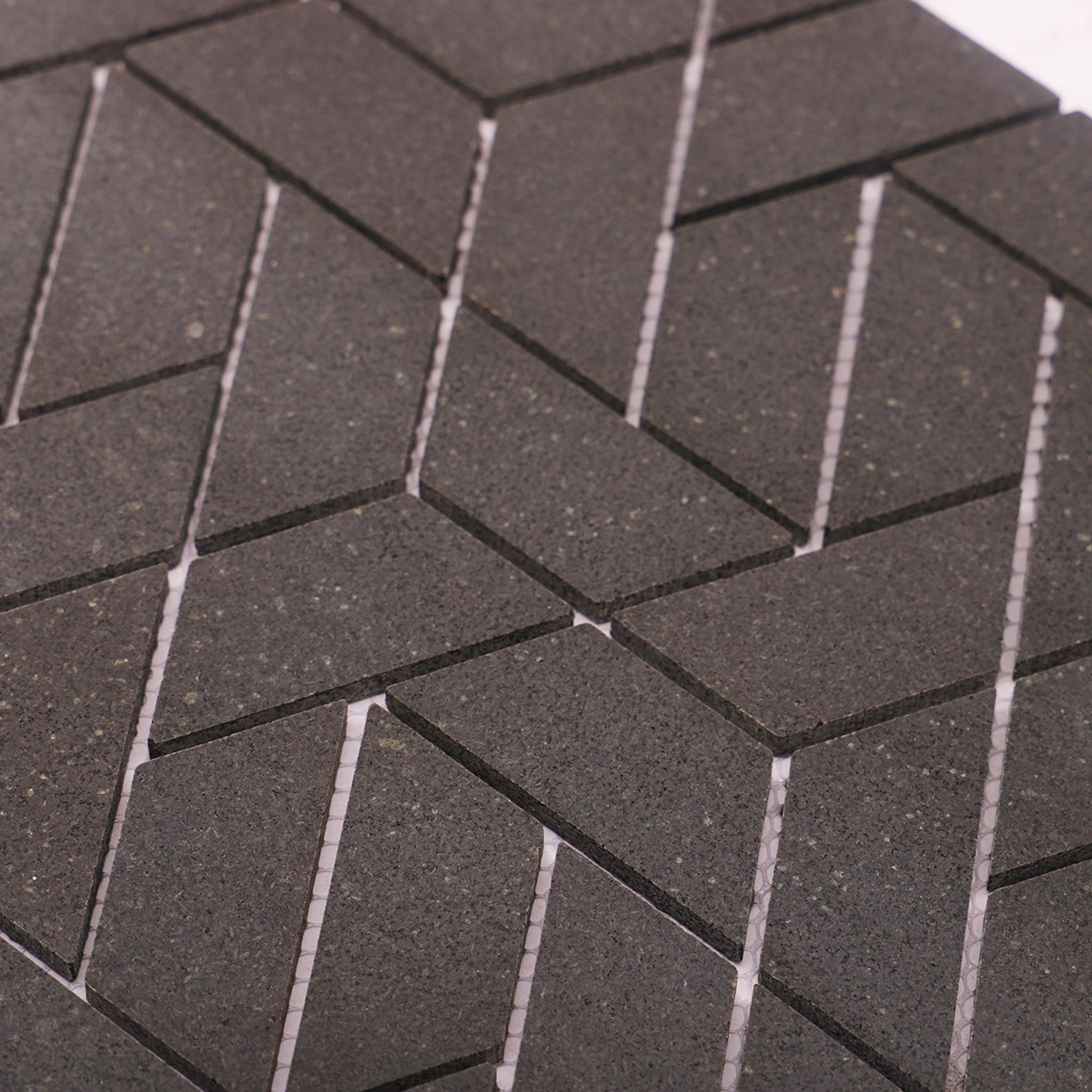 Matt Black Marble Hexagon Mosaic Tiles for Modern Spaces — mosaic lục giác bằng đá marble đen