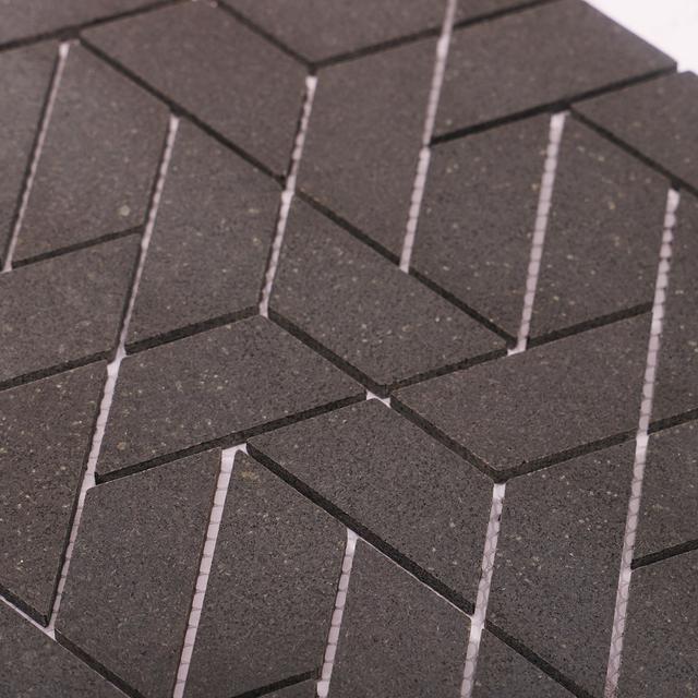 Matt Black Marble Hexagon Mosaic Tiles for Modern Spaces — mosaic lục giác bằng đá marble đen