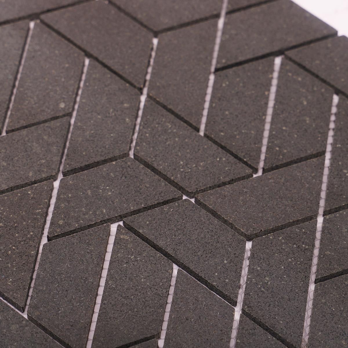 Matt Black Marble Hexagon Mosaic Tiles for Modern Spaces — mosaic lục giác bằng đá marble đen