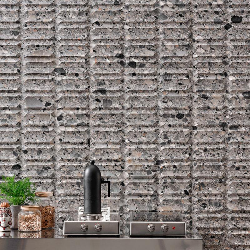 Vách đá 3D Crystal — bề mặt đá tự nhiên điêu khắc nổi khối, Lithos