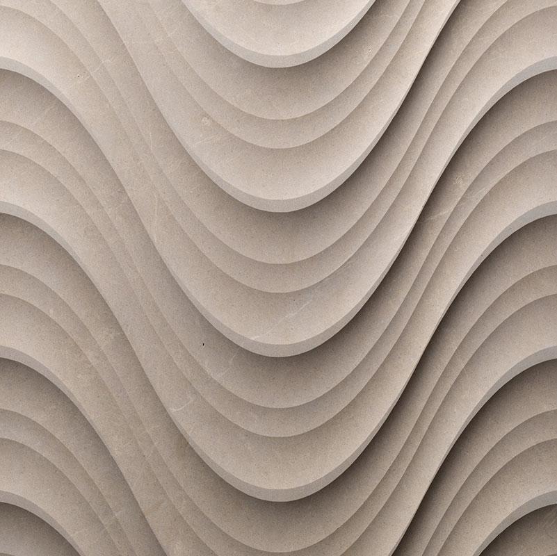 Vách đá 3D Seta — bề mặt đá tự nhiên điêu khắc nổi khối, Lithos