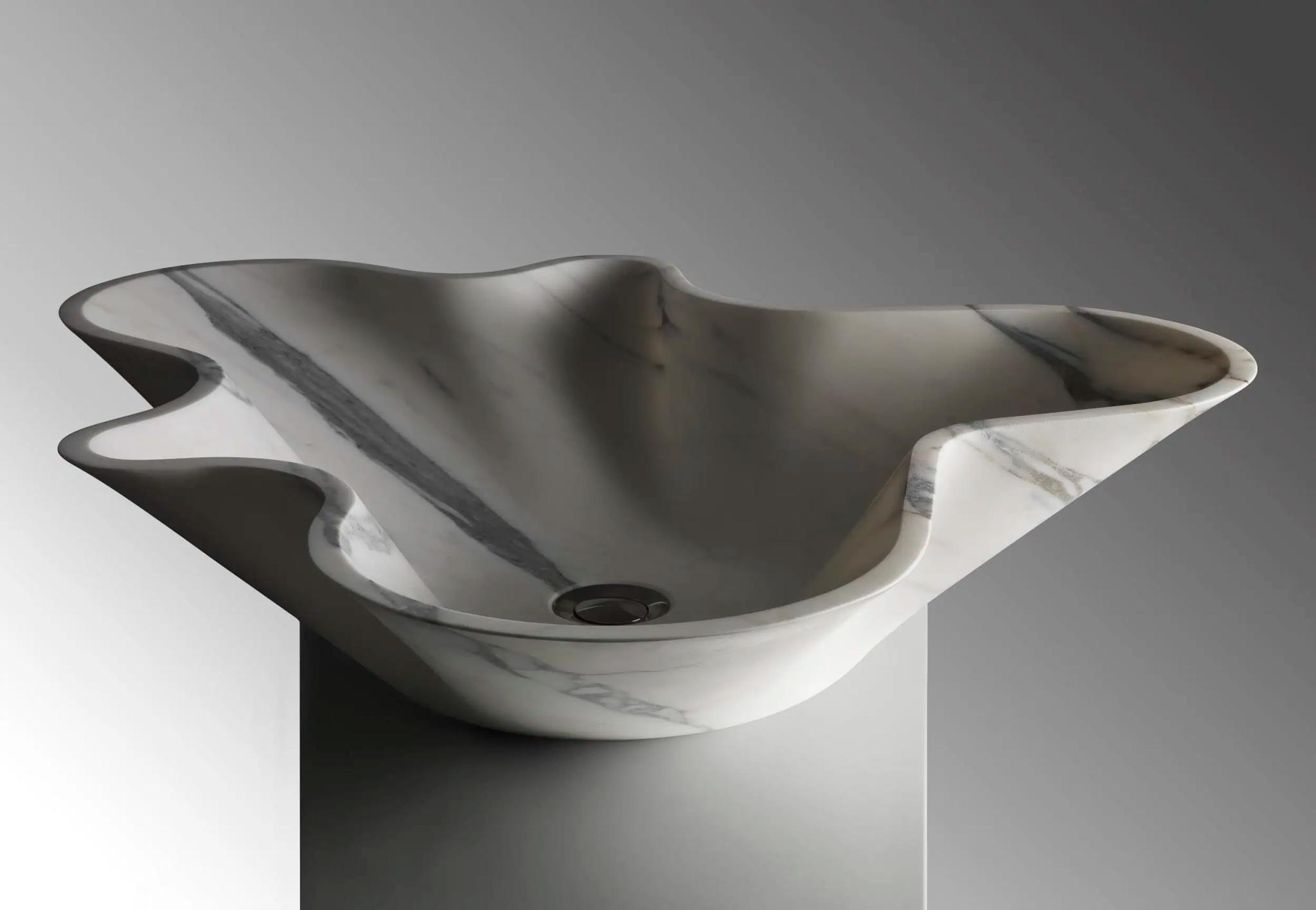 Lavabo đá dạng khối — nội thất đá Rochelle Couture