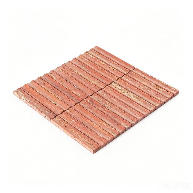 3D Curved Fluted Travertine Mosaic Natural Linear Stone Wall Tile — mosaic rãnh sọc (fluted) bằng đá travertine tự nhiên