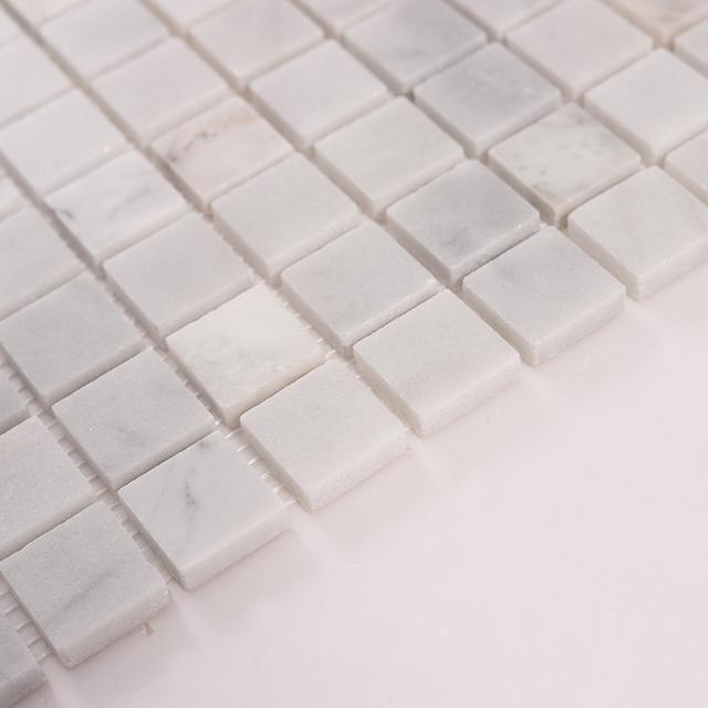 Carrara Venato Square Honed Marble Mosaic Tiles — mosaic vuông bằng đá marble trắng Carrara