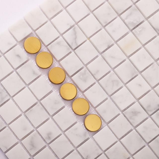 Glass and Marble Mosaic Floor Tile — mosaic ghép nghệ thuật bằng đá marble trắng